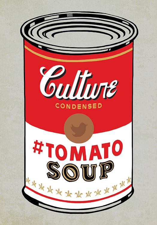 Modern Twitter version of Andy Warhol's Campbell Soup Can